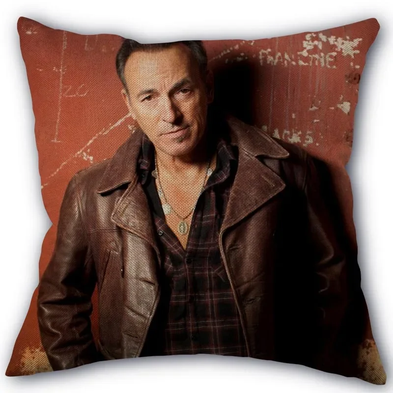 Nice Bruce Springsteen Pillowcase Cotton Linen Fabric Square Zipper Pillowcase 45X45cm Wedding Decorative Pillow cover 11-17