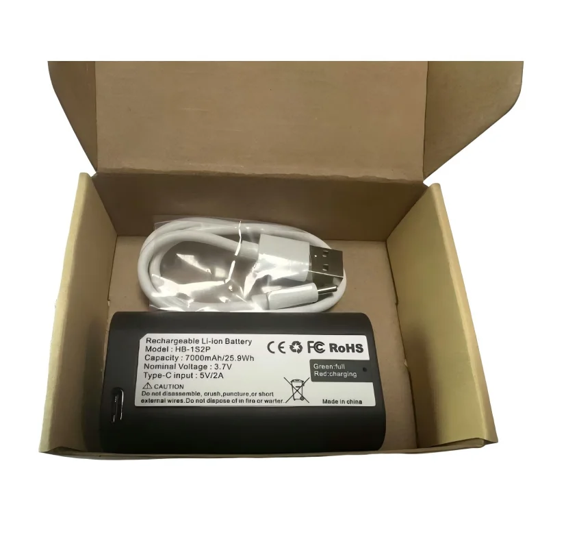 

MyQ Garage Smart Camera Lithium Battery: TYPE-C Rechargeable 5V/2A, HB-1S2P18650, 7000mAh