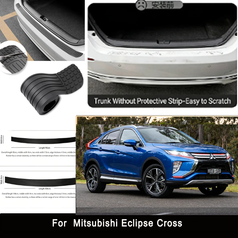 

For Mitsubishi Eclipse Cross Rear Trunk Guard Plate Sticker Car Rear Bumper Trim Anti-Kicked Scratch Protector Sticker Strip