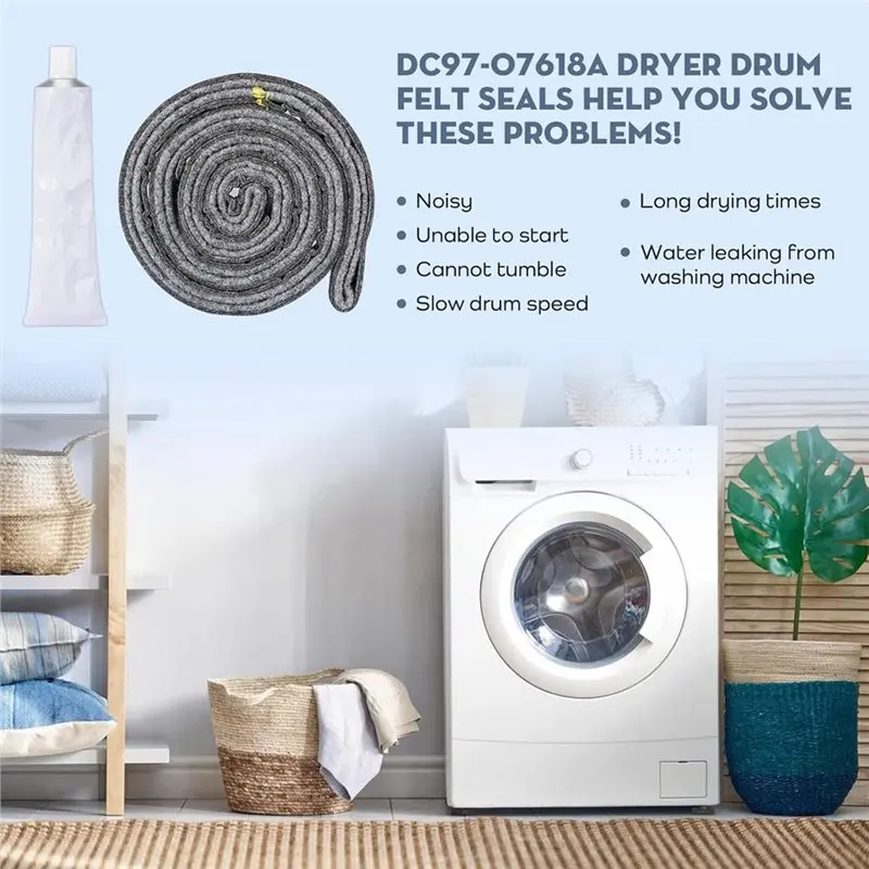 DC97-07618A Dryer Drum Felt Seal for Dryer Felt Drum Seal DV45H7000EW/A2 DV42H5000EW/A3 DV42H5200EW Retail
