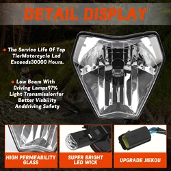 Motocross Accessories For KTM 2024 EXC XC SX XCW EXCF SXW SXF 125-500 Motorcycle Dirt Bike LED Headlight Street Fighters Enduro
