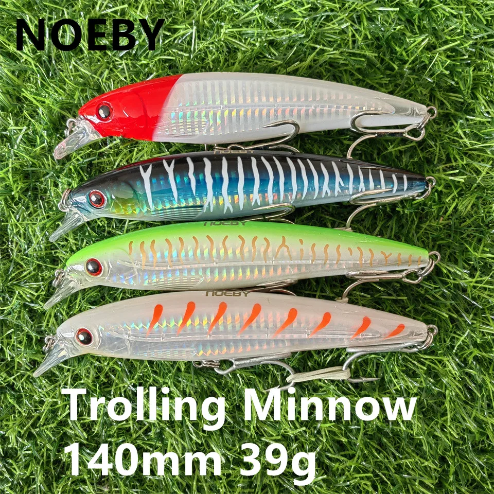 NOEBY Trolling Long Casting Minnow Fishing Lure 140mm 39g Floating Artificial Hard Bait for Sea Freshwater Fishing Tackle Lures