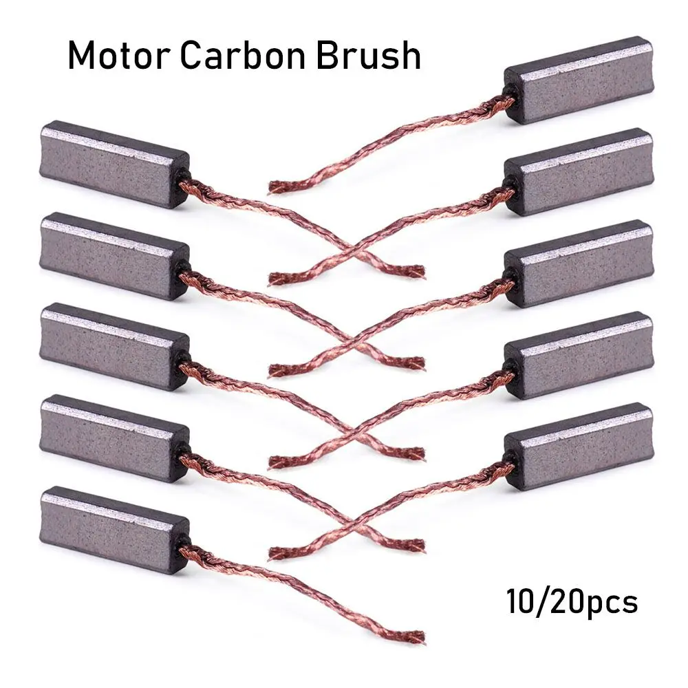 10/20pcs New 4.5 x 6.5 x 20mm Hand Tools Carbon Brushes Wire Leads Generator Brush Replacement Electric Motor