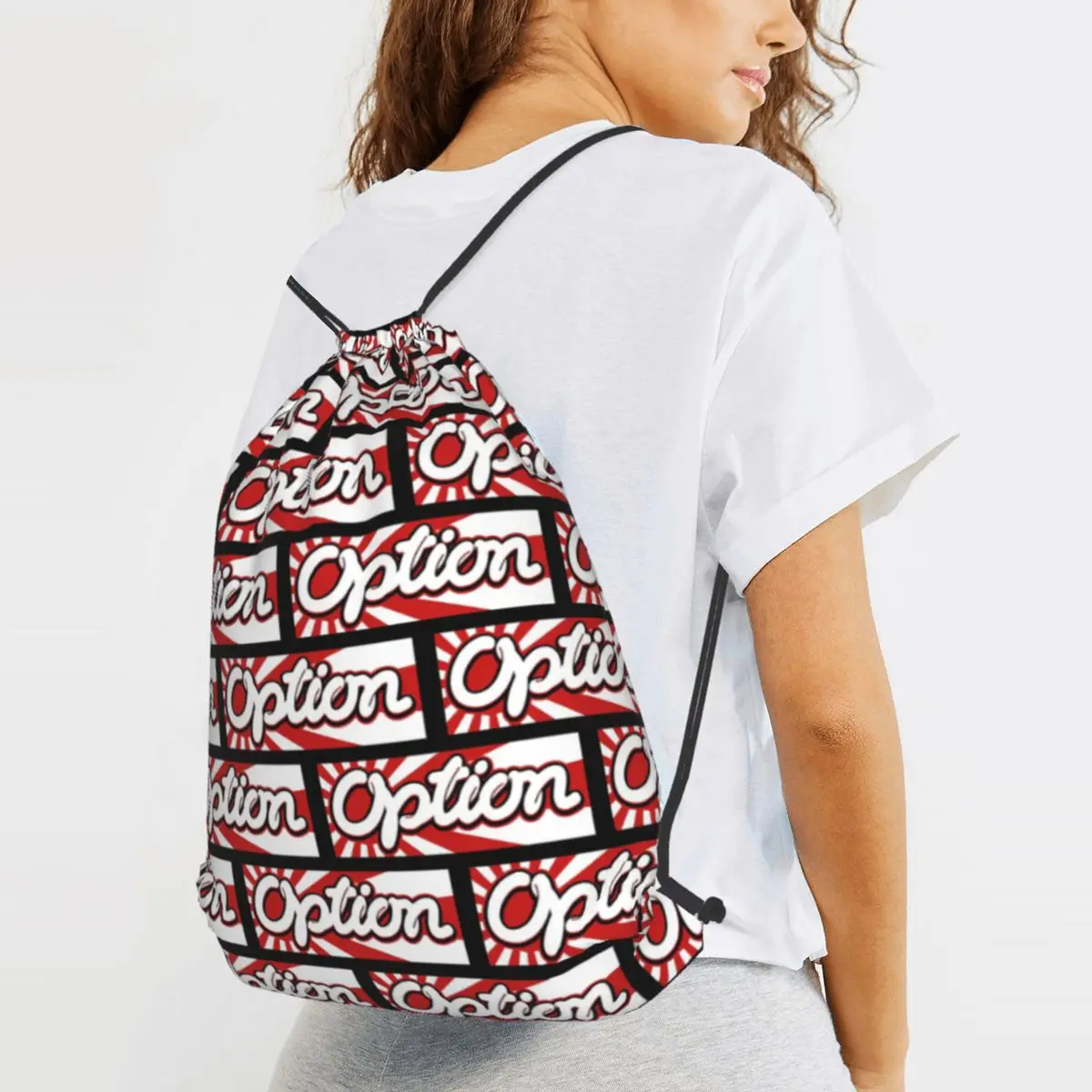 JDM Option Magazine Backpacks Multi-function Drawstring Bags Sports Bag Book Bags for Man Woman School