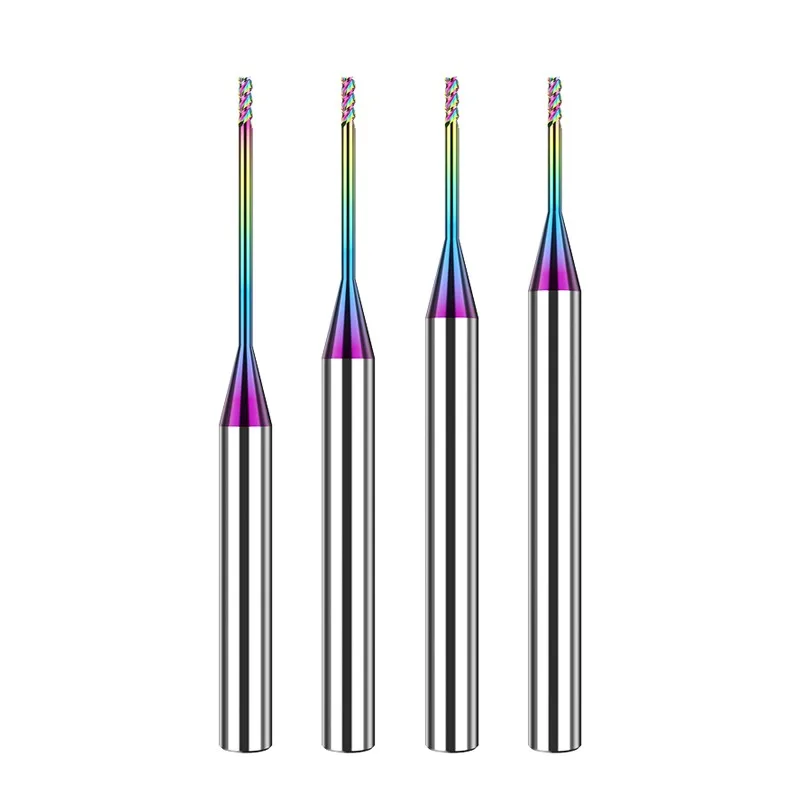 Azzkor ดอกกัดทังสเตนเหล็กคาร์ไบด์เคลือบสีสันสดใสแบบ3ขลุ่ยสำหรับเครื่องจักรอลูมิเนียมซีเอ็นซีเครื่องกัดร่องลึกสำหรับงานกัด