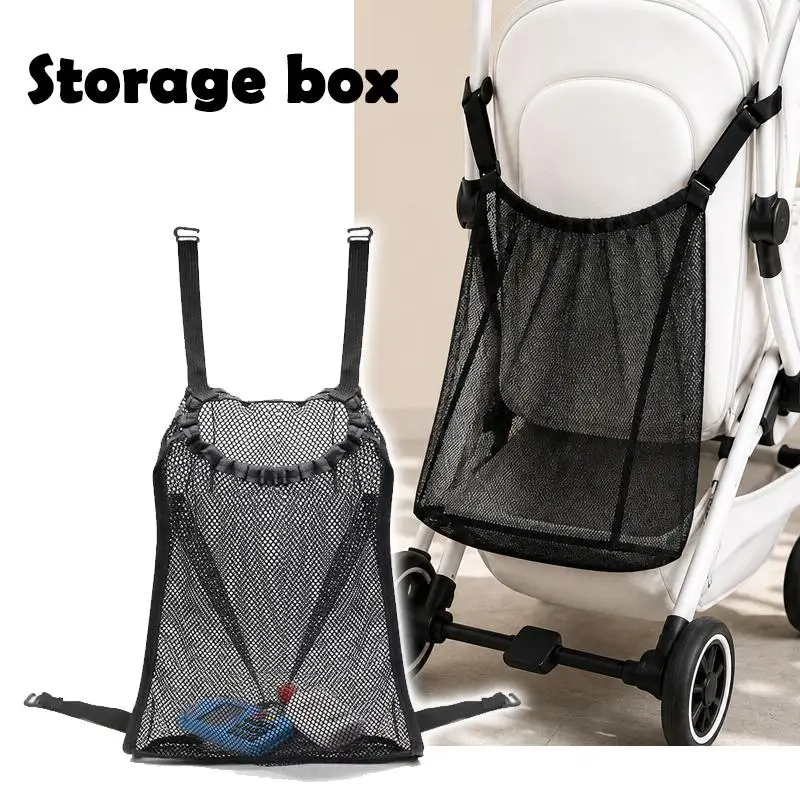Universal Stroller & Golf Cart Mesh Storage Bag Adjustable Hanging Straps Hanging Net Bag For Stroller Golf Cart Back Storage