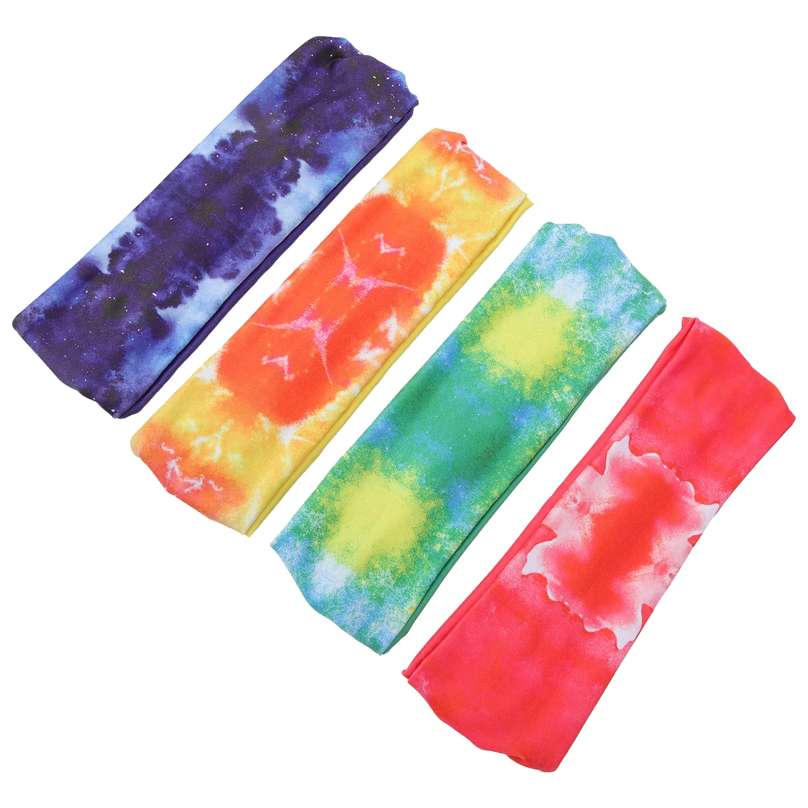 

4Pcs Tie Dye Sport Headbands Moisture Absorbing Sweat Wicking Fitness Head-Wrap Yoga Running Band for Women Unisex
