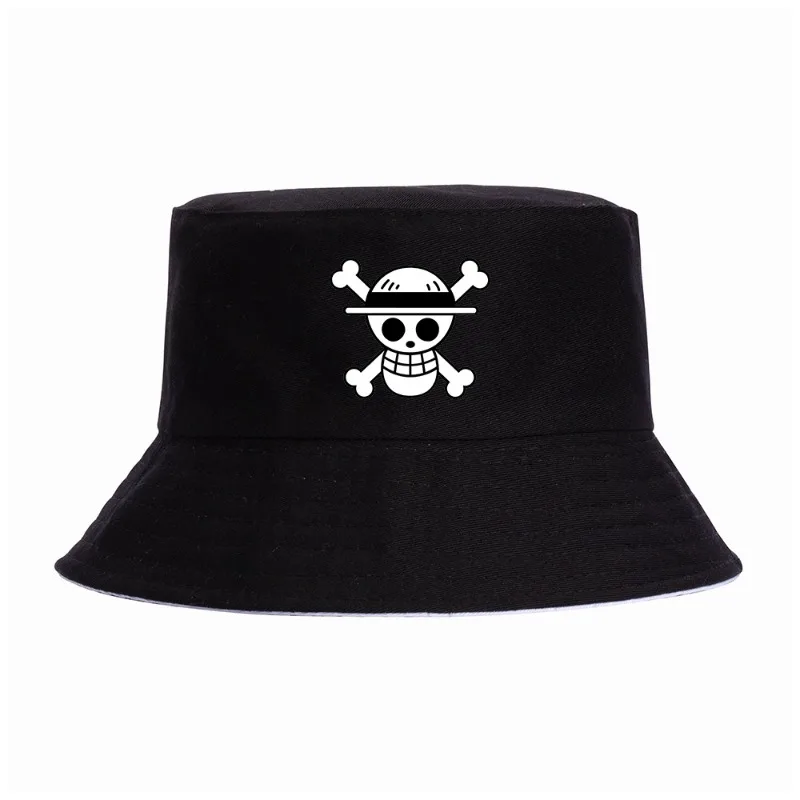 One Piece Bucket Hat Cartoon Anime Fishermen Caps Men Women Panama Hat Summer Foldable Outdoor Casual Sun Caps Sunscreen Hats