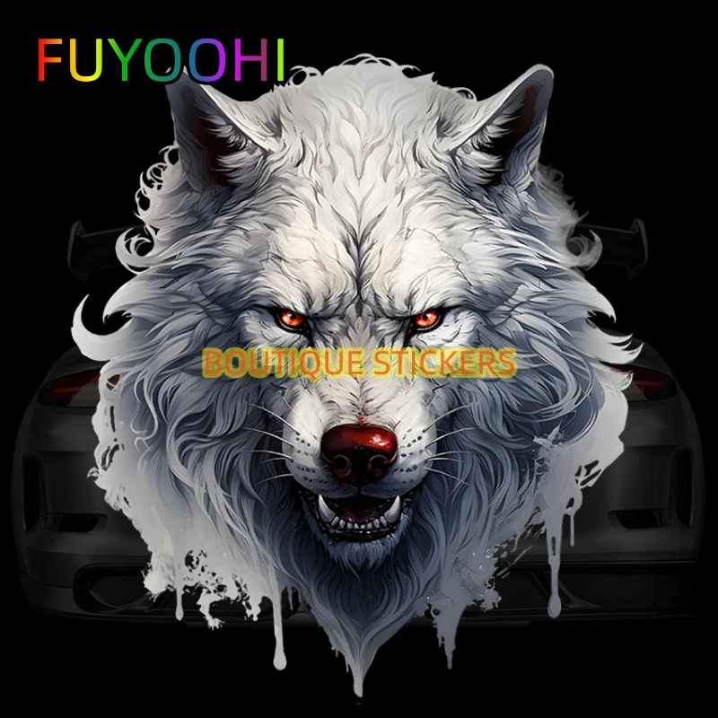

FUYOOHI 3D Wolf Totem Motorcycle Stickers Car Bumper Waterproof Vinyl Decals Front Cowl Tank Side Fairings Fuel Tank Decoration