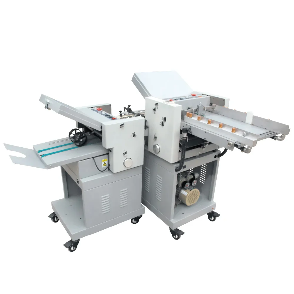 CF 4238 Cross Folder With Suction Feeder 22000sheets/h Capacity New Batch Counter Pharmaceutical Folding Motor PLC Bearing