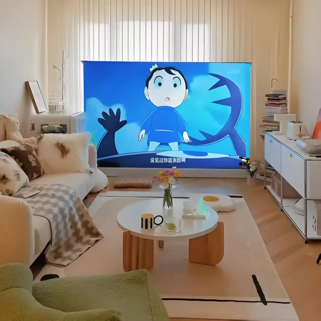 Factory High-Definition Electric Floor Screen 120 Inch 4:3 Anti-Light Projector Screen Motorized Floor Rising Projection Screen