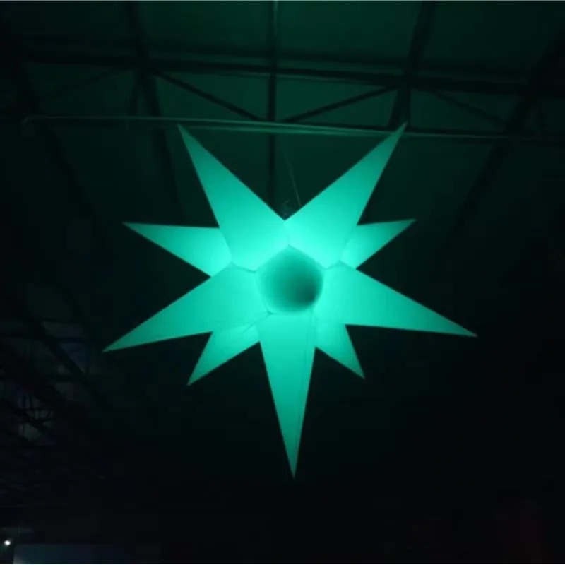 Étoile gonflable avec lumière LED et télécommande, décoration pour bar, spectacle et fête d'anniversaire