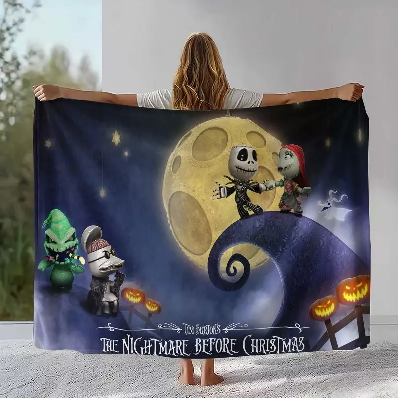 Cartoon N-Nightmare Before Christmas Jack Halloween Weiche Flanell-Decke, Gemütliche Decke für Bett, Sofa, Wohnzimmer, Heimdekoration – Detail 5