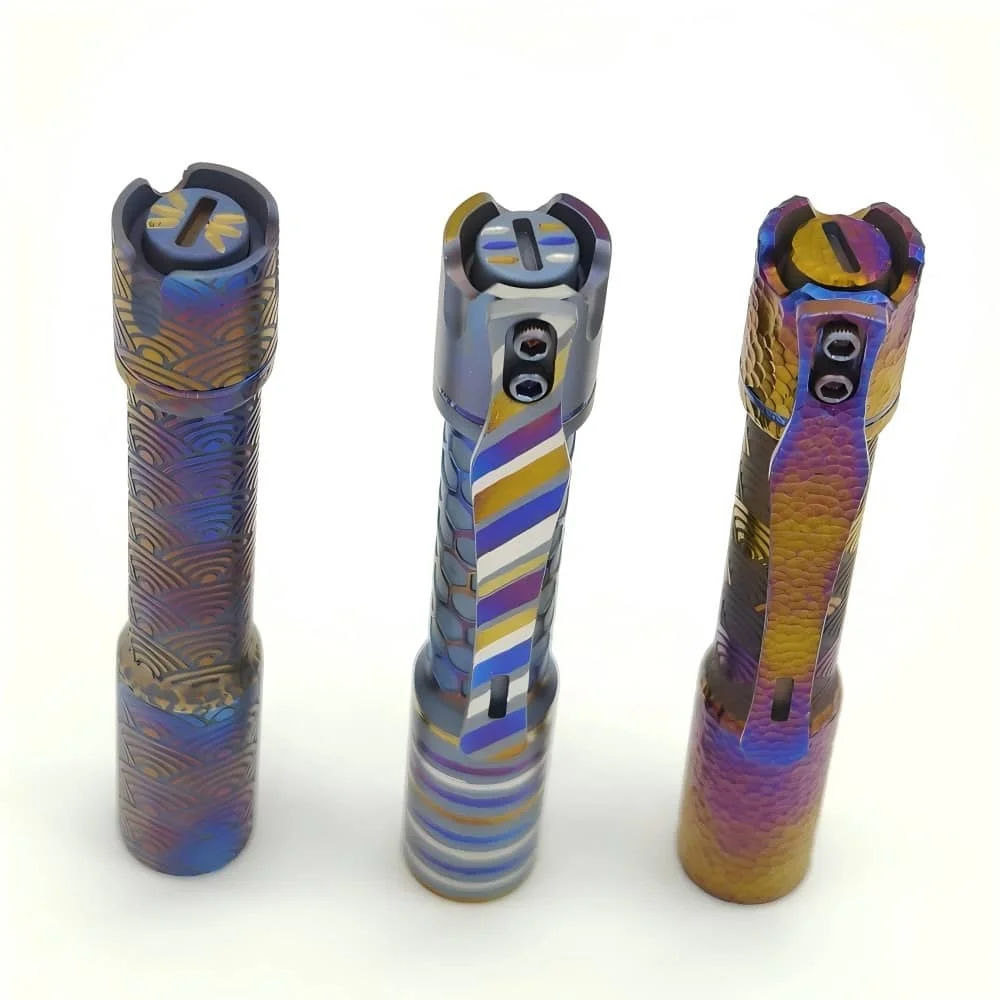 Reylight Pineapple Mini Ti MK II- Hand Carved Flashlight Torch Light