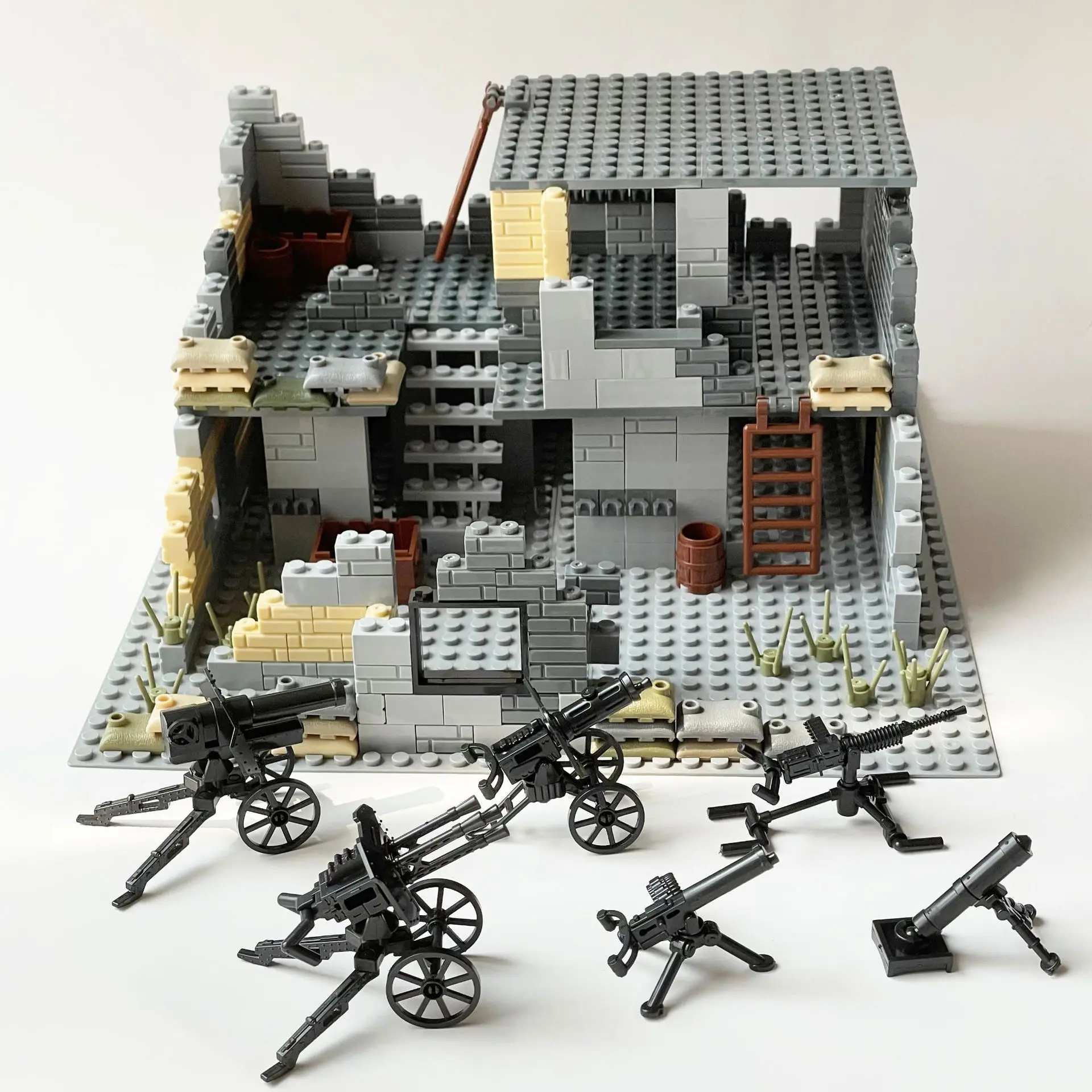 

Заброшенные здания времен Второй мировой войны, военная защита, база, руины, сцена, строительные блоки, игрушки для мальчиков, детские рождественские подарки