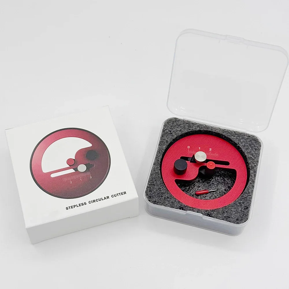 Aluminum Alloy Stepless Circular Cutter - Manual Rotary Cutter for Precision Paper, Sandpaper & Masking Tape (1-25mm Radius)
