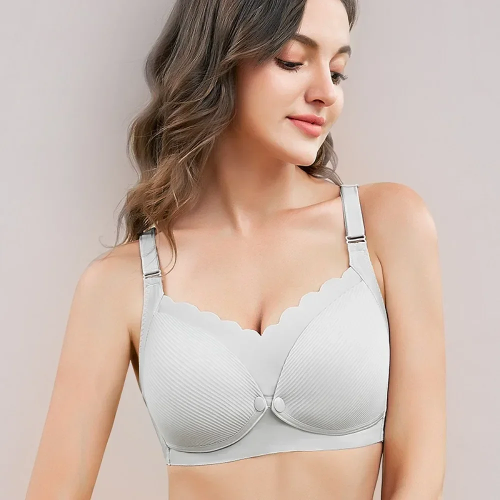 Breastfeeding Thin Underwear Postpartum Feeding Maternity Bra Pregnancy Bra Wireless Front Button Underwear Bra