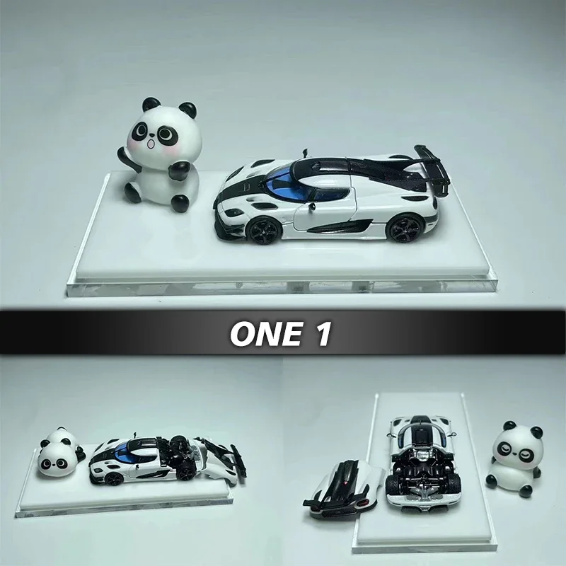 

** Предварительная продажа ** Fine Works X Flame 1:64 панда, черный, белый, 1 открывающийся капот, литый под давлением модель автомобиля, коллекционные миниатюрные игрушки