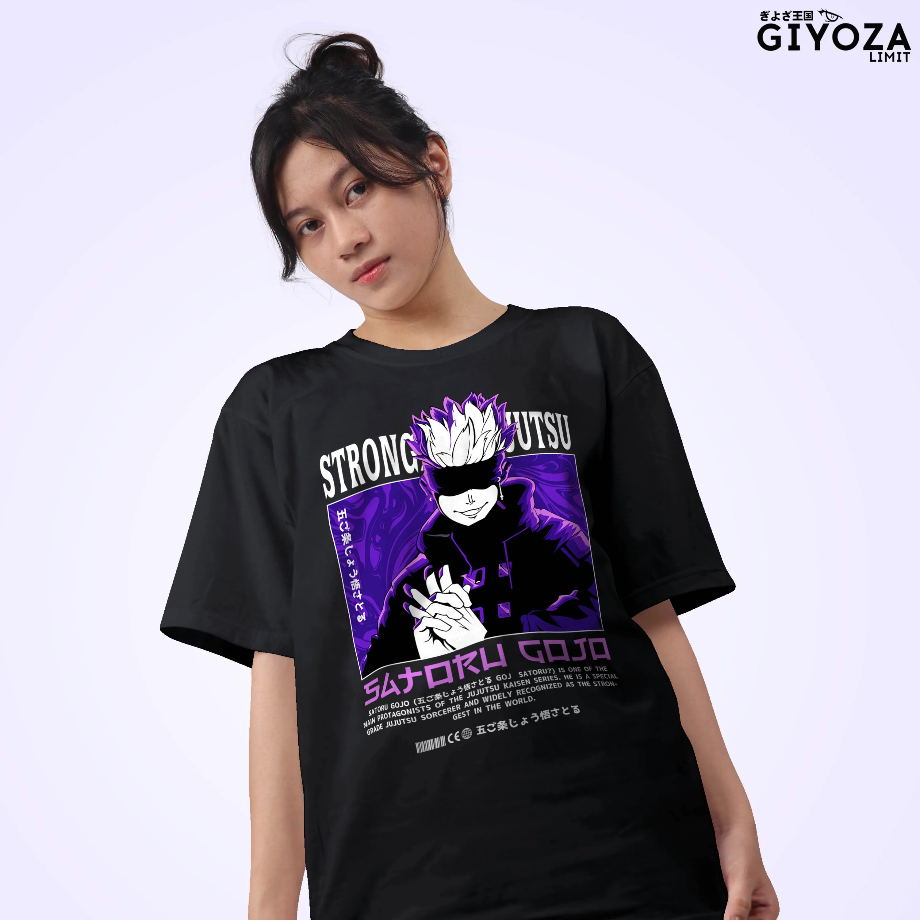 KAOS ANIME  JUJUTSU KAISEN - SATORU GOJO STRONGEST A1866  TSHIRT MANGA JAPAN  GIYOZA