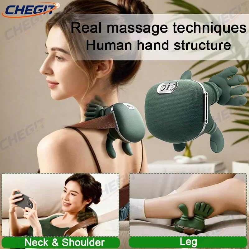 

New Electric Bionic Neck Shoulder Massager with Heated Back 3-Level Kneading Modes Muscle Therapy Pillow for Neck Waist Leg Body