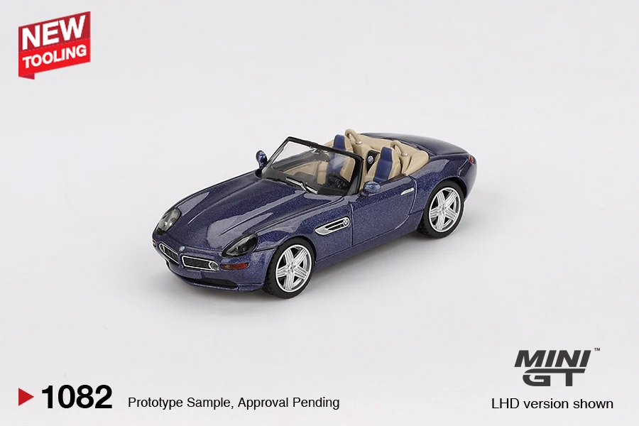MINIGT 1/64 BMW Z8 알피나 알파인 블루 MGT01082-CH 자동차 합금 모터 차량 다이캐스트 금속 모델 어린이 장난감 소년용