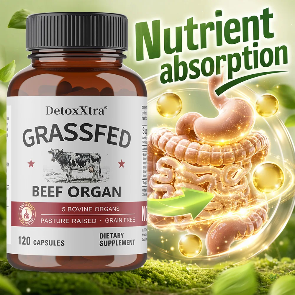 

Compound Grass-Fed Beef Organs | 120 Capsules | Dietary Supplement | with Liver, Kidney, Pancreas, Heart and Spleen Non-GMO