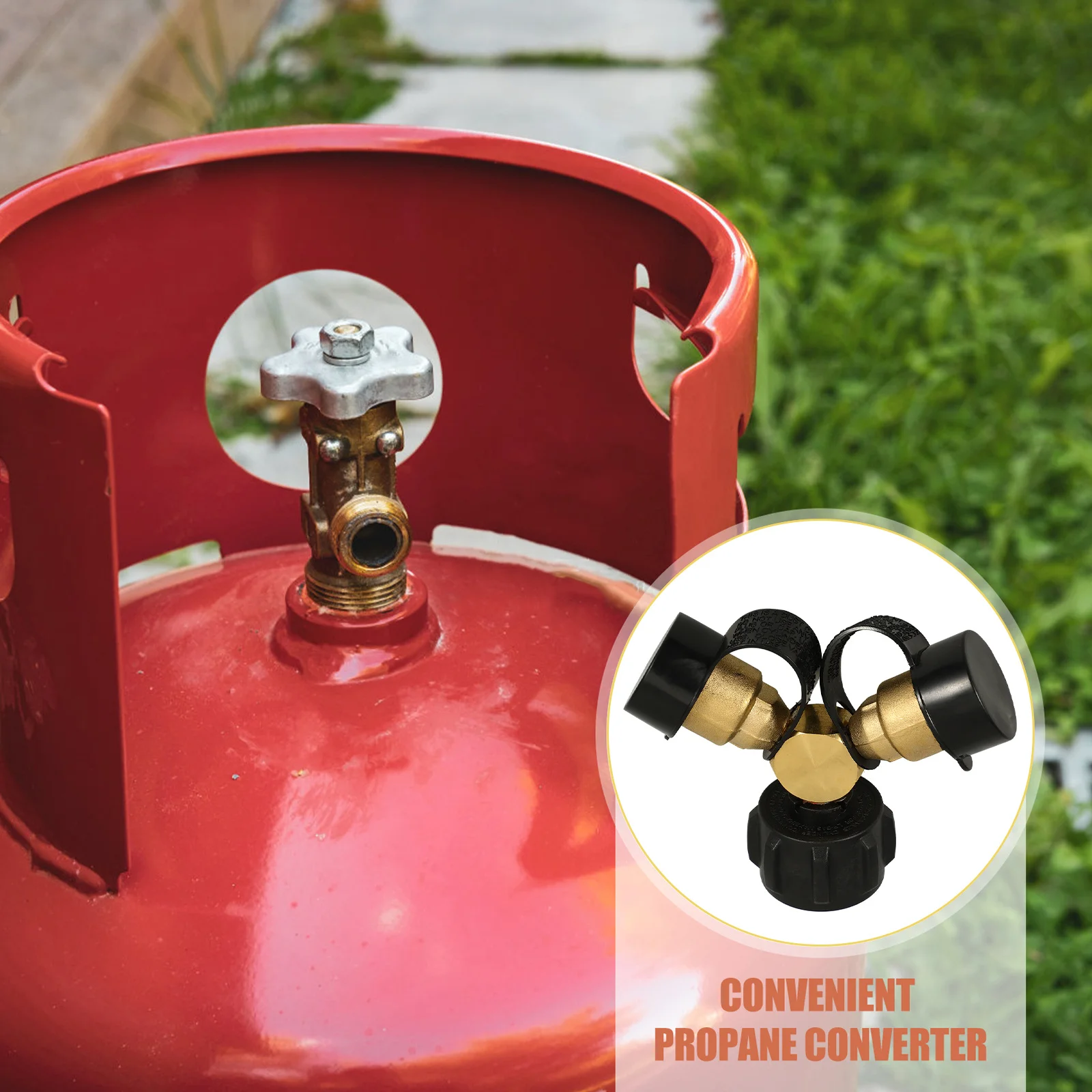 

Propane Tank Splitter Brass Y Type Separator for Grill Burner Fire Pit Camping Stove Adapter Tee Connector