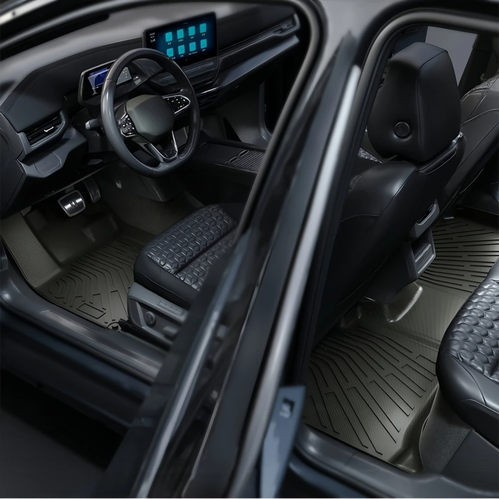 For VW Atlas 2018-2025 6 Passenger 7 Passenger All Weather TPE Guard Car Mats Automotive Floor Liners LHD