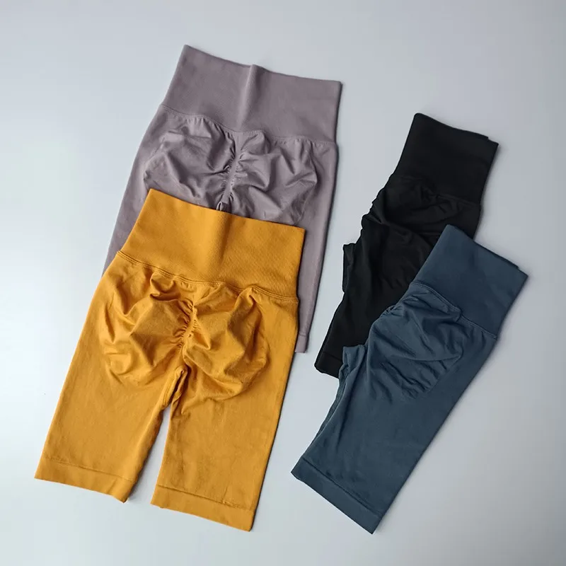 Women Yoga High Waist Sport Hip Push Up Soft Fitness Quick Dry Running Shorts Tummy Control Workout Gym skims red shorts women