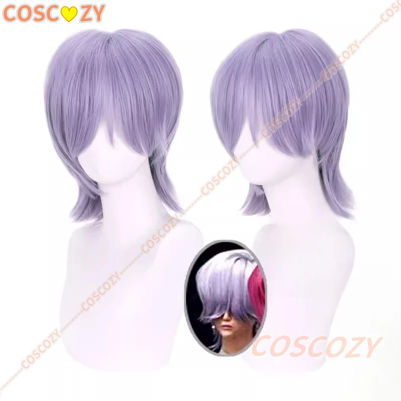 ‌ ‌ ‌ เคป๊อป ‌ นักล่าปีศาจ ‌ Saja Boy Baby Mystery คอสเพลย์วิกผมผมสีม่วงฟรีหมวกวิกผมอะนิเมะ Carnival ฮาโลวีนวิกผม