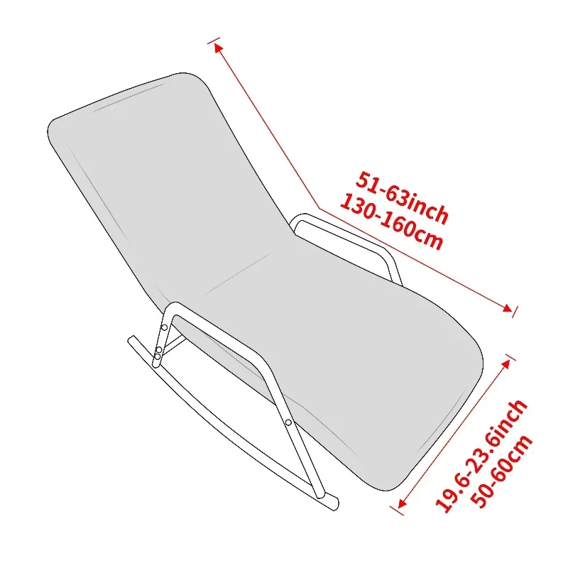 Nordic Leaves Jacquard Chair Cover, Elastic Rocking Recliner Slipcover for Balcony Sofa, Living Room Decor