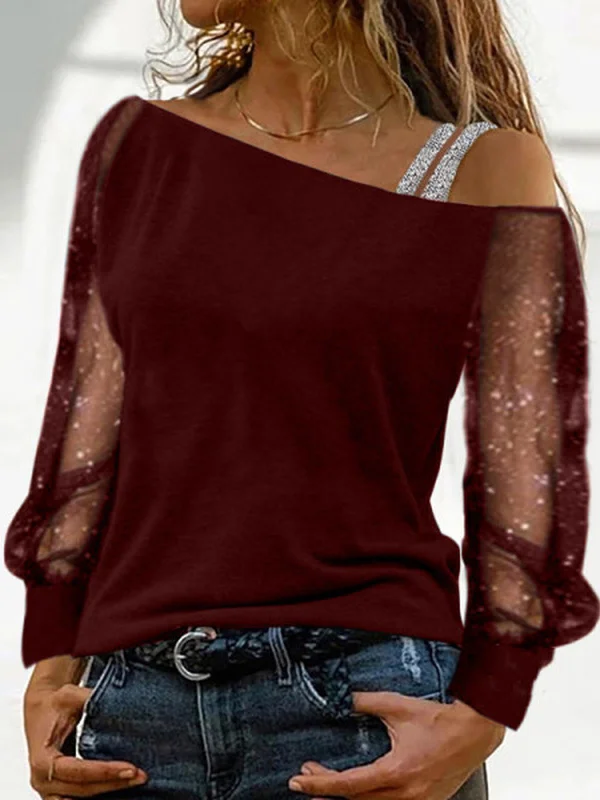 Cseta Vintage de Moda Urbana para Mujer, Tops Casus de Otoño, Transpirable, Manga Larga, Cuello en V, Corte Regular, Es...