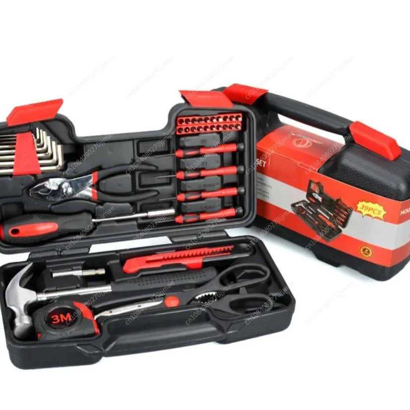 Combination Toolbox Set 39-piece Carbon Steel Auto Repair Tools Household Hardware Toolbox Cross-border 9639