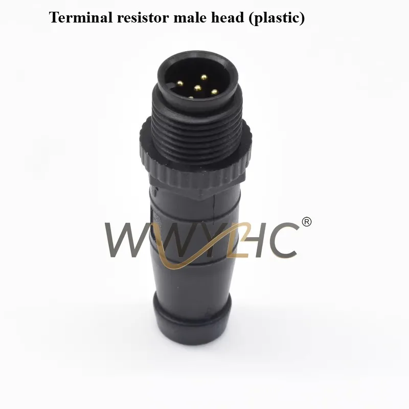 Suitable for NMEA2000, M12-5 Core T-type Three-way Power Connector Terminal Resistance Male and Female
