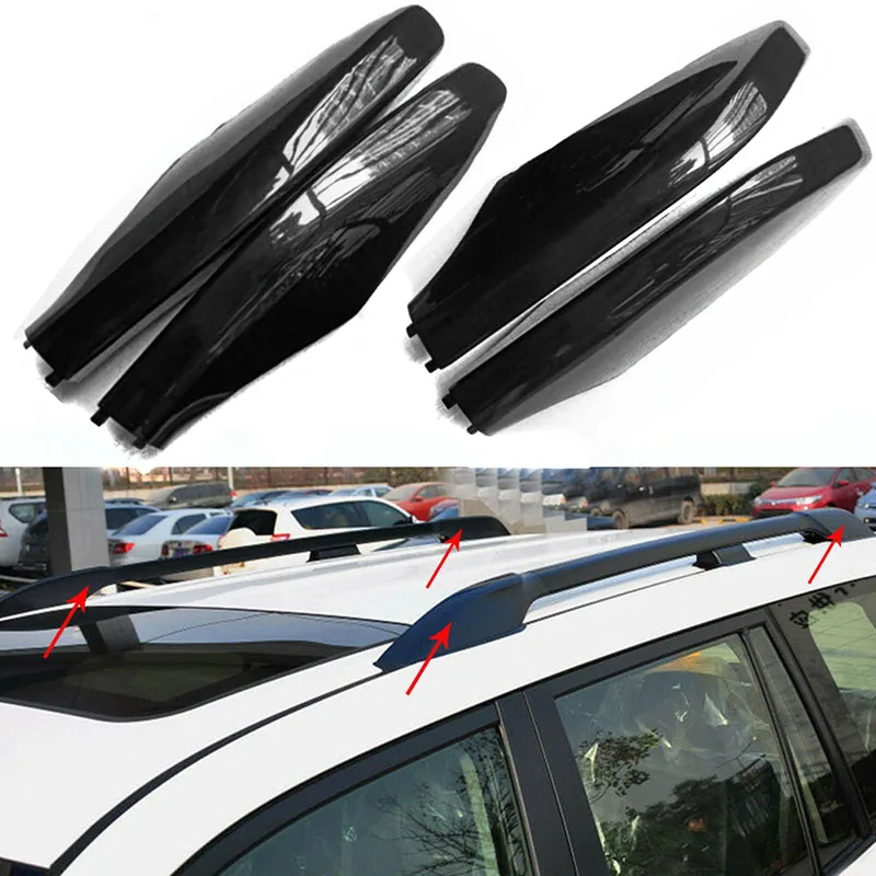 Car Styling Roof Rack Cover Bar Rail End Replacement Shell Accessories 4Pcs For Toyota Land Cruiser Prado Fj120 2003 -2008 2009