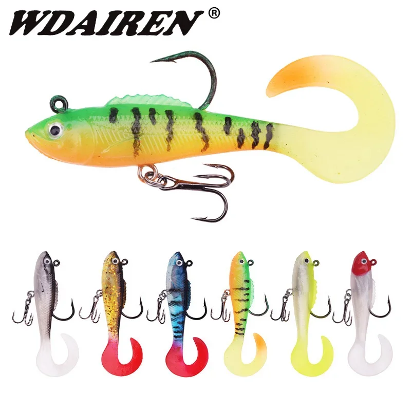 

1 Pc Silicone Jig Soft Bait 6cm 4g Tail Swimbait Wobblers Shad Fishing Lures Artificial Small Minnow for Bass Carp Pesca Leurre