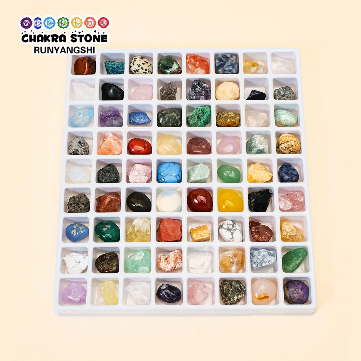 1Set/72 kinds Natural Crystal Tumbled Stone Set Premium Gift Set Box Home Decor Collection Original Gifts