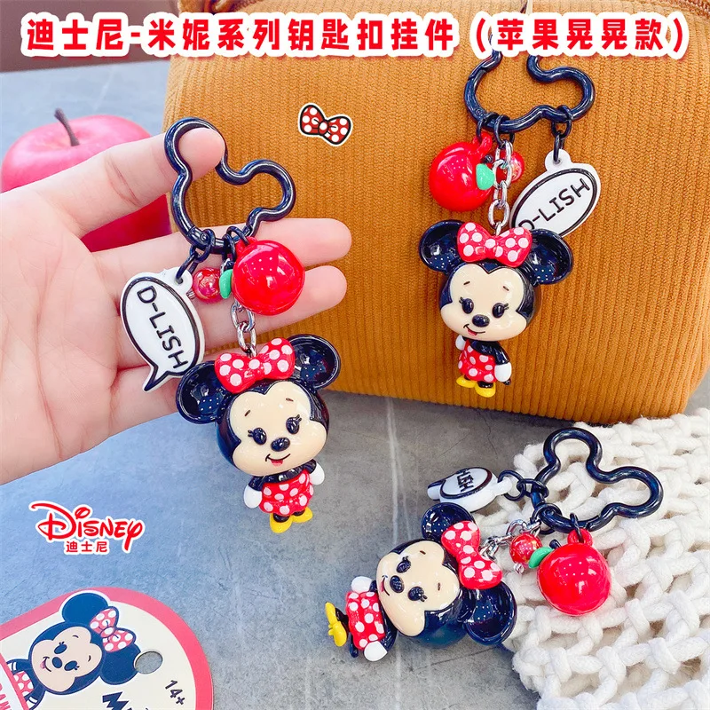 Genuine Disney Keychain Mickey Minnie Goofy Donald Duck Daisy Duck Pluto Anime Action Figure Toy Dangling Series Keyring Pendant view 3