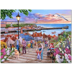 Diamond Painting Happy Sunday picture  Cross Stitch Home Art Diamond Embroidery Old People and Dogs  Mosaic  Decoration For Home