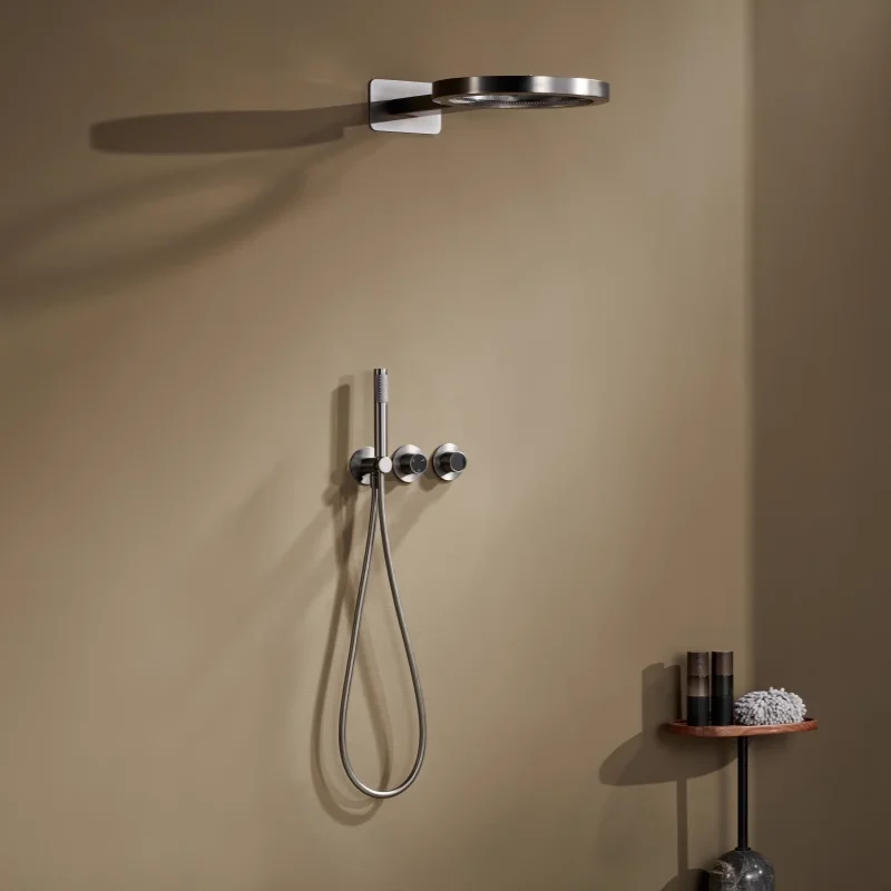 Concealed All-copper Pre-embedded Hidden Embedded Wall Shower, Multi-functional Ring Waterfall Set