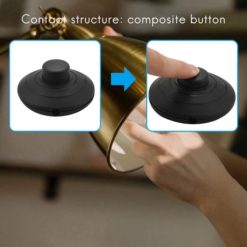 1Pcs Black In-Line Lamp Foot Switch Push Power Pedal Light Footswitch