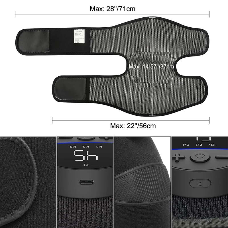 Medcursor جهاز تدليك الركب الكهربائي 3 في 1 ساخنة الكوع مدلك كتف لتدفئة درجة الحرارة ضغط الهواء الإغاثة تدليك الساق