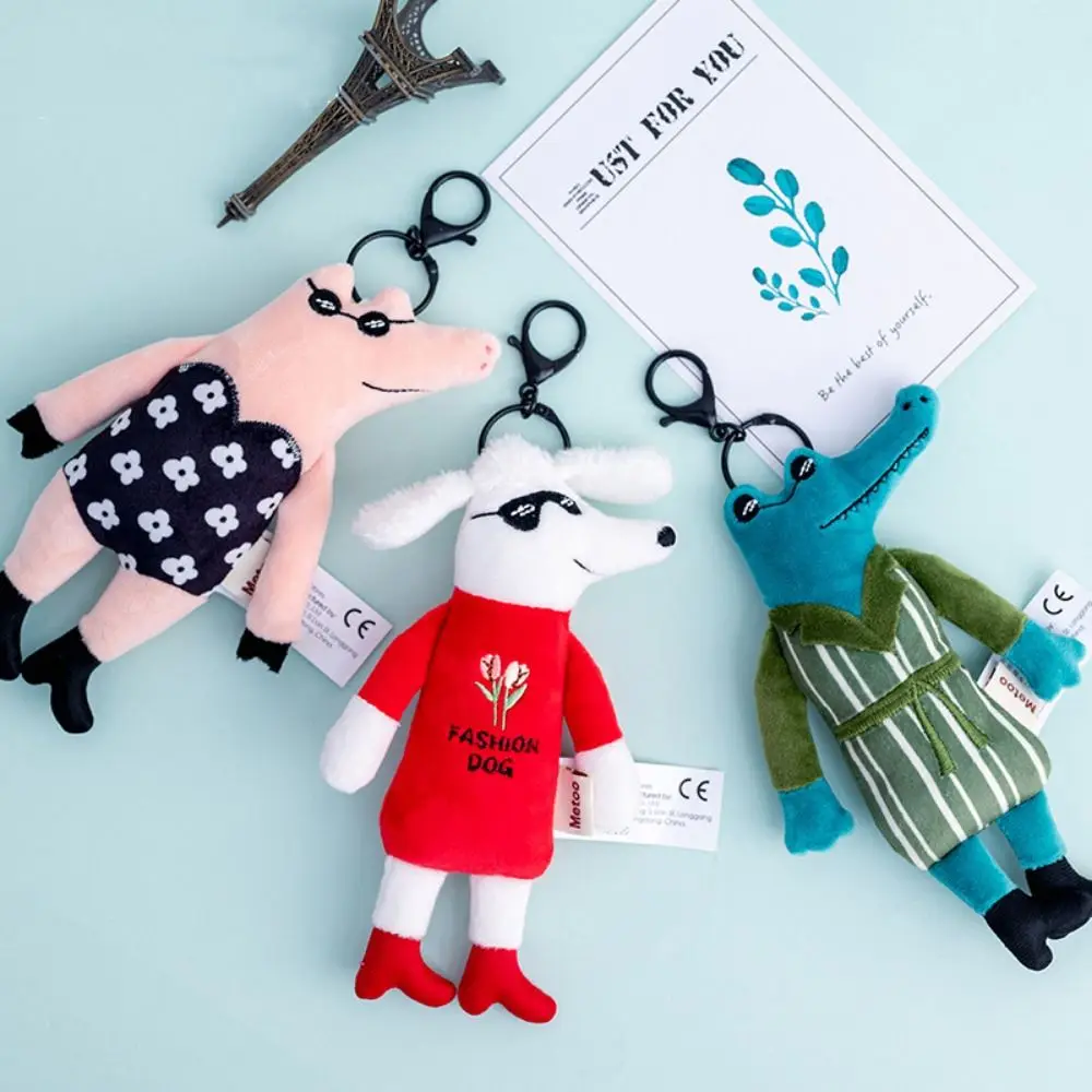 Cute Cartoon Plush Doll Key Chains Funny 17CM Bag Pendant Accessories PP Cotton Soft Key Rings Plush Toys