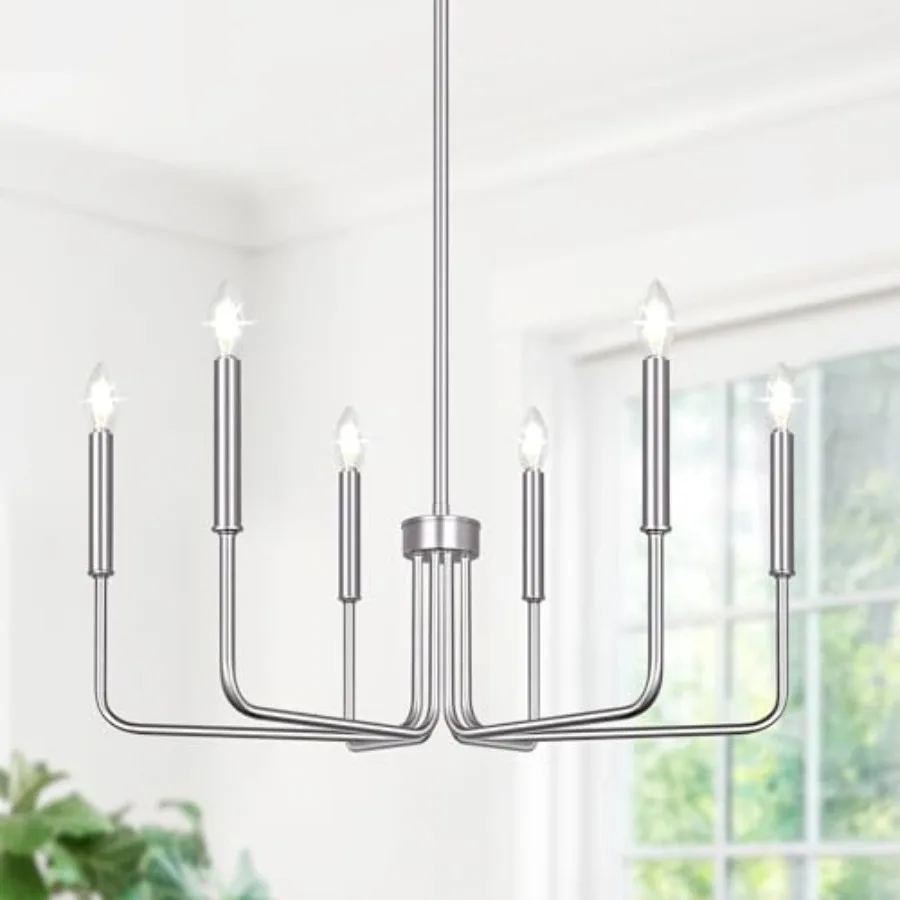 

Farmhouse Chandelier for Dining Room Lighting Fixtures Hanging, Dining Light Fixtures Industrial Chandelier for Bedroom, Foyer,