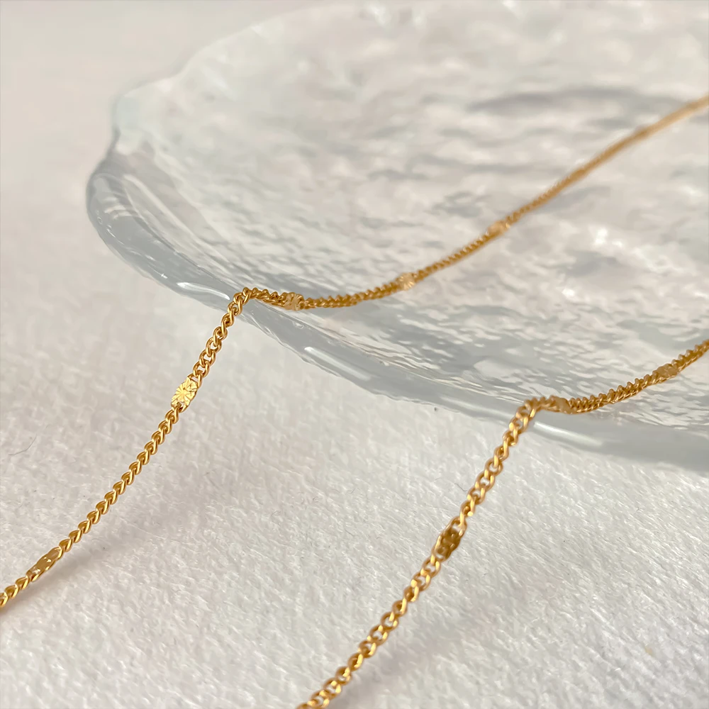 eManco Stainless Steel Minimalist Snake Chain Necklace  Women\'s Dainty Chic Jewelry 48-Hour Shipping Factory Direct Sales