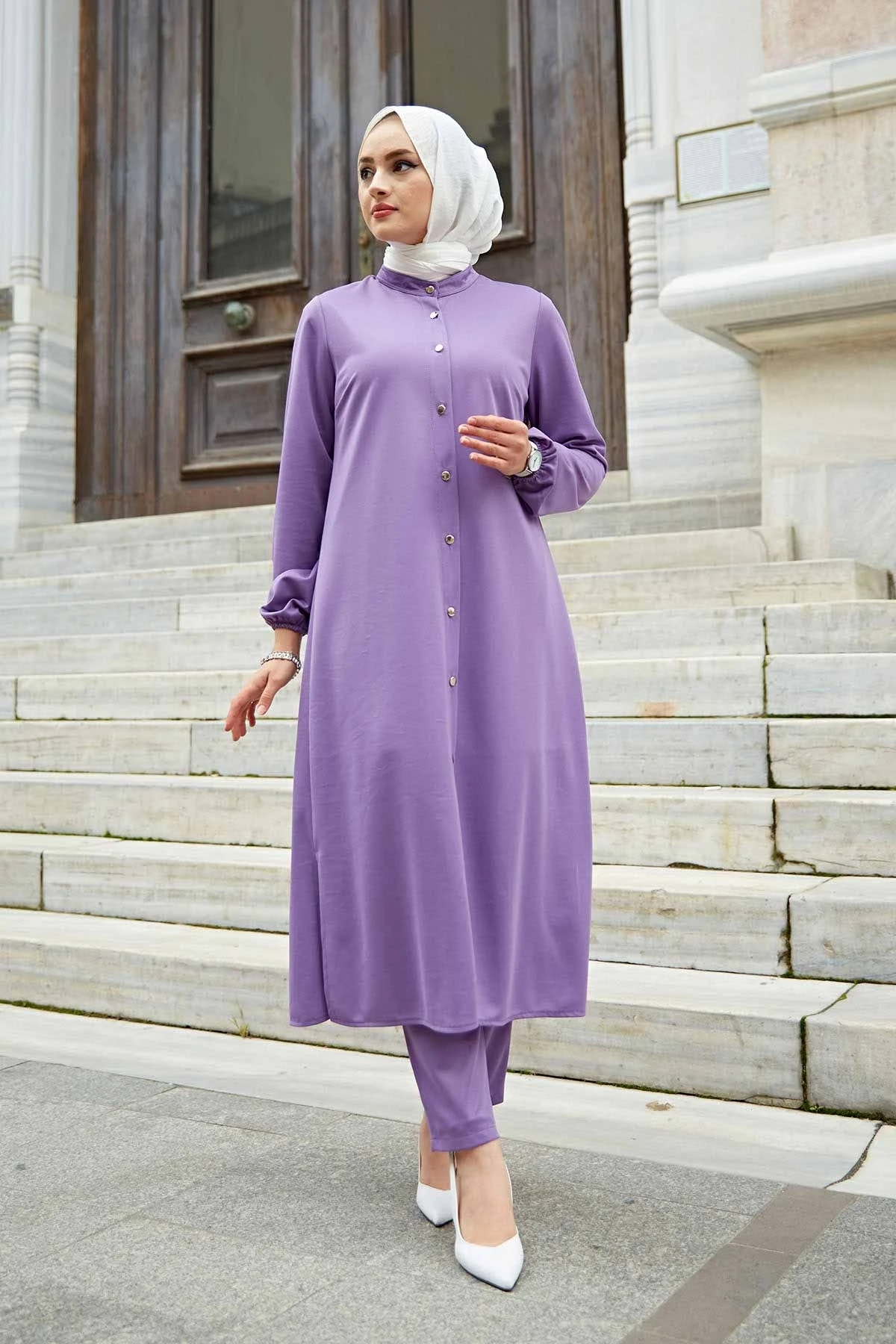 Women's Classic Dual Suit Kombin Bottom Top Muslim dress hijab Muslim üstleri women suit 2021 abayas abaya