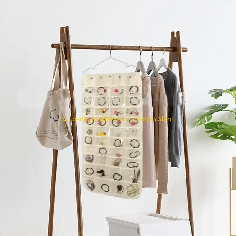 

31KD Dustproof Hanging Jewelry Double Sided Jewelry Storage Bag for Rings, Earrings, Necklaces, Bracelets Durable