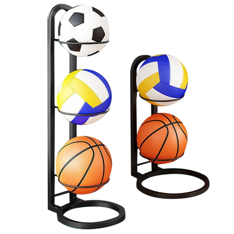 Basketball Volleyball Football Holder Iron Stand Display Ball Storage Multi-Layer Space Saving Storage Rack Indoor Outdoor