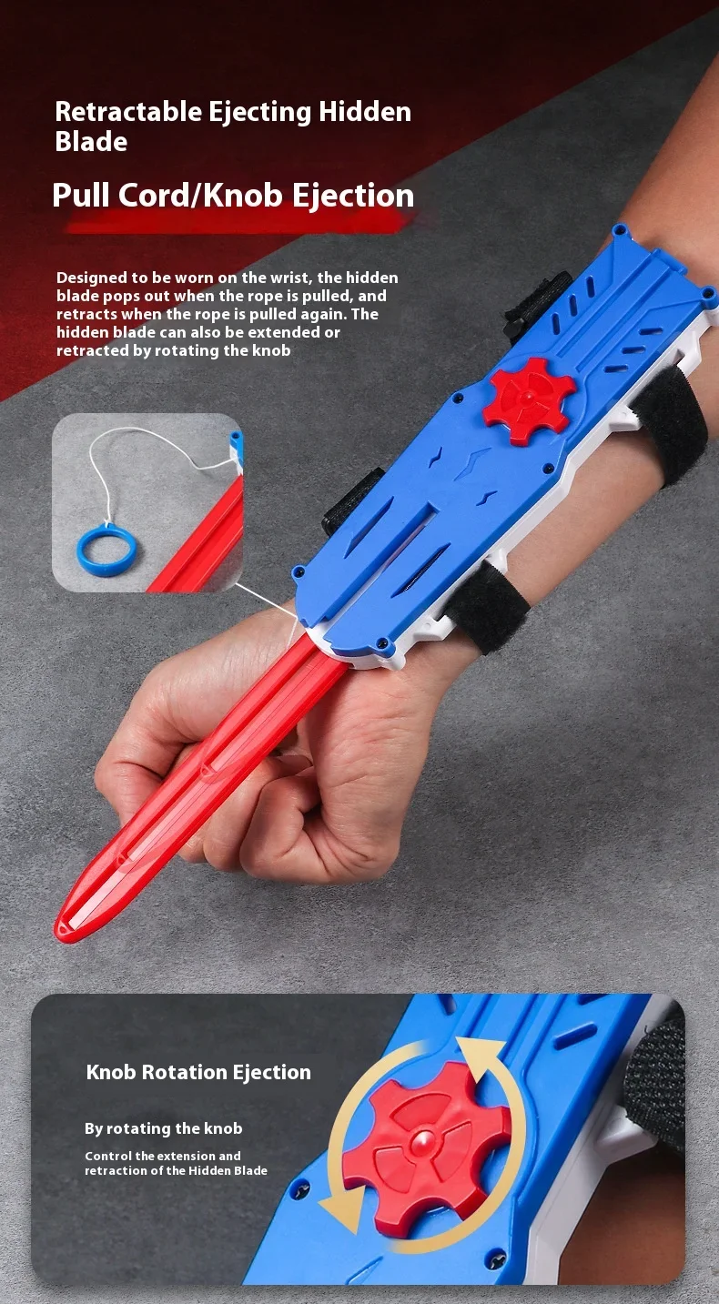 Einziehbare versteckte Klinge, Spielzeugwaffen, Assassinen-Ärmelschwert, Jungen-Spielzeug, interaktive Cosplay-Requisiten, Spielzeug, Geburtstagsgeschenk – Detail 4