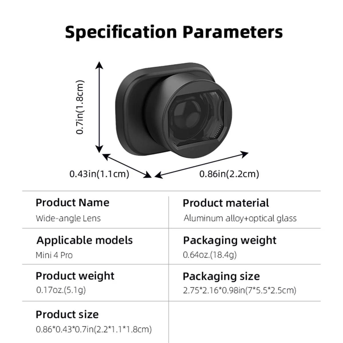 RISEN External Wide-Angle Lens Filter Augmented Wide-Angle for DJI Mini 4 Pro Camera Lens Drone Accessories